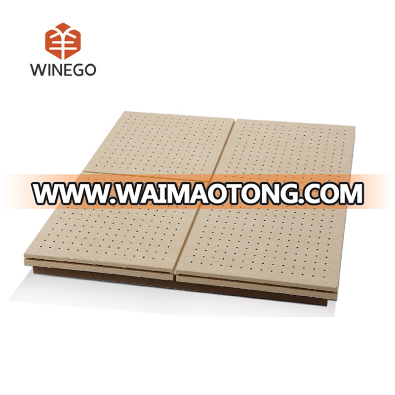 Suspended ceiling perforated acoustic panels